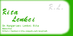 rita lenkei business card